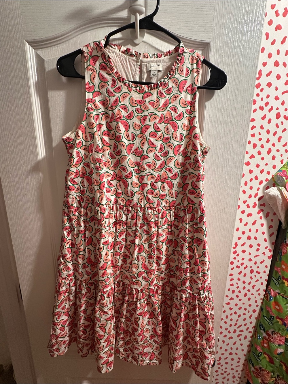 J. Crew Girls Watermelon Print Sleeveless Dress - Pink Cream